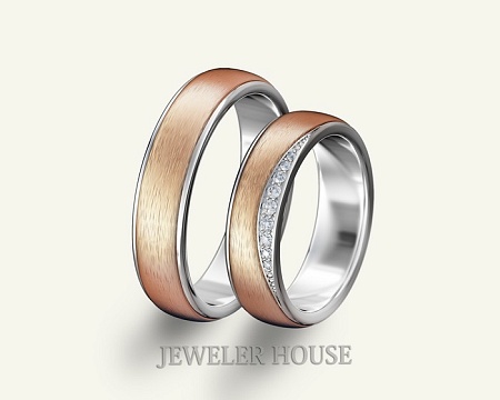 Обручальные кольца из двух цветов золота СТ-0004